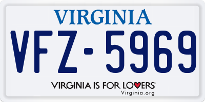VA license plate VFZ5969
