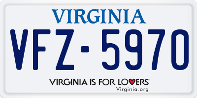 VA license plate VFZ5970