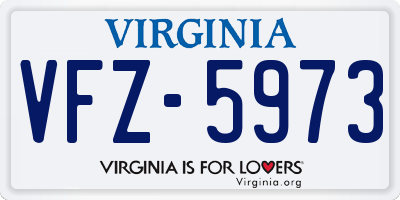 VA license plate VFZ5973