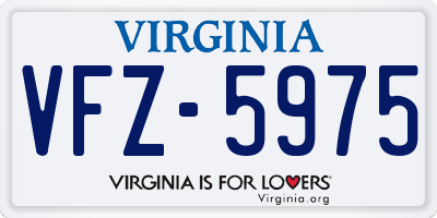 VA license plate VFZ5975