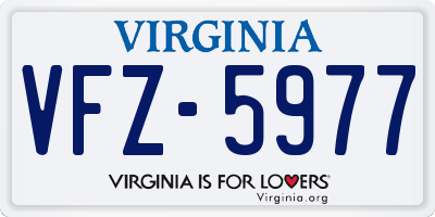 VA license plate VFZ5977