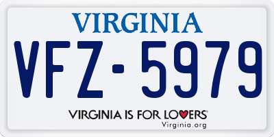VA license plate VFZ5979