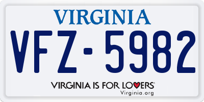 VA license plate VFZ5982