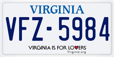 VA license plate VFZ5984