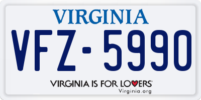 VA license plate VFZ5990