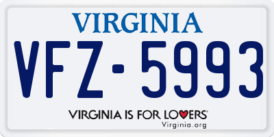 VA license plate VFZ5993