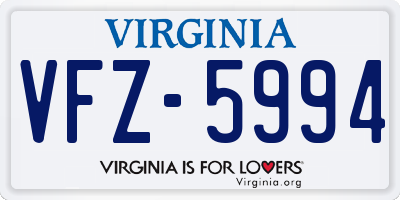 VA license plate VFZ5994