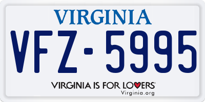 VA license plate VFZ5995