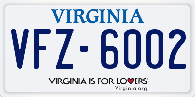 VA license plate VFZ6002