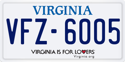 VA license plate VFZ6005