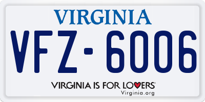 VA license plate VFZ6006