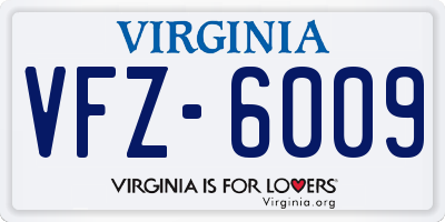 VA license plate VFZ6009