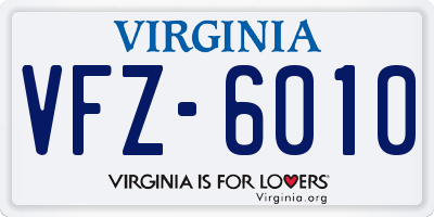VA license plate VFZ6010