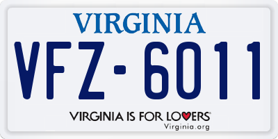 VA license plate VFZ6011