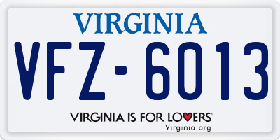 VA license plate VFZ6013