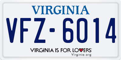 VA license plate VFZ6014