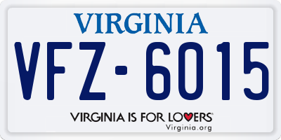 VA license plate VFZ6015