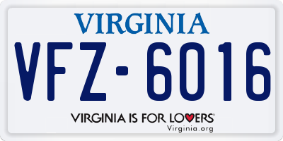 VA license plate VFZ6016