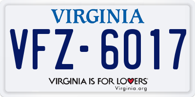 VA license plate VFZ6017