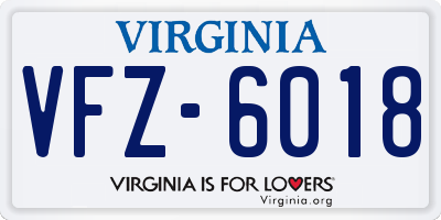 VA license plate VFZ6018