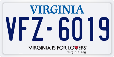 VA license plate VFZ6019