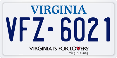 VA license plate VFZ6021