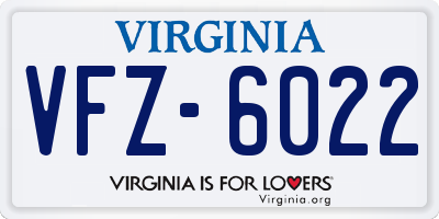 VA license plate VFZ6022