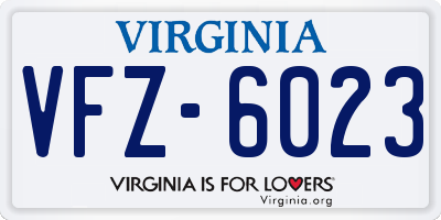 VA license plate VFZ6023