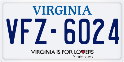 VA license plate VFZ6024