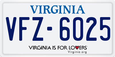 VA license plate VFZ6025