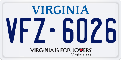 VA license plate VFZ6026