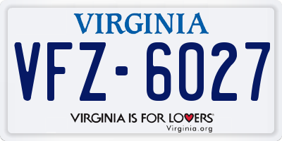 VA license plate VFZ6027