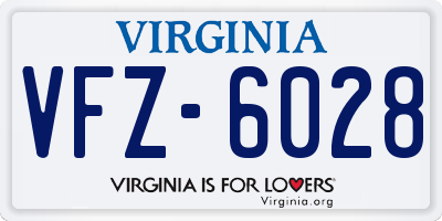 VA license plate VFZ6028