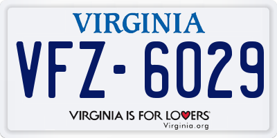 VA license plate VFZ6029