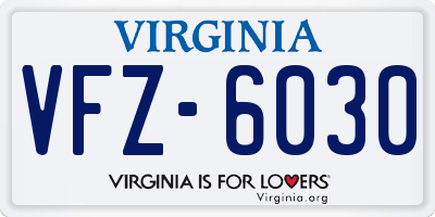 VA license plate VFZ6030