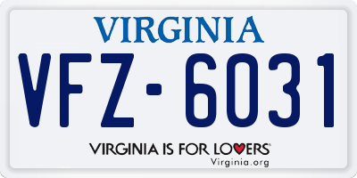 VA license plate VFZ6031
