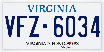VA license plate VFZ6034