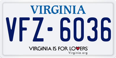 VA license plate VFZ6036