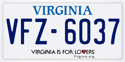 VA license plate VFZ6037