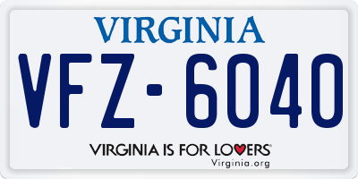 VA license plate VFZ6040