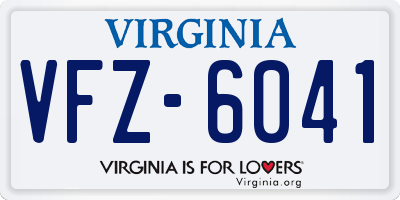 VA license plate VFZ6041