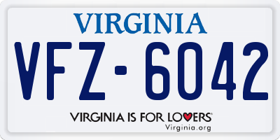 VA license plate VFZ6042