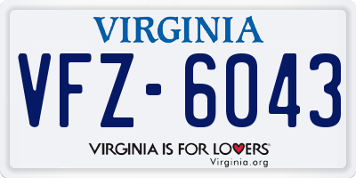 VA license plate VFZ6043
