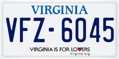 VA license plate VFZ6045
