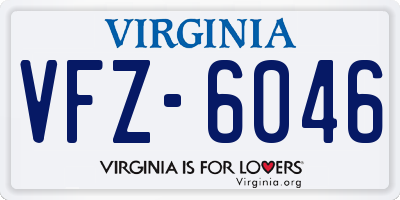 VA license plate VFZ6046