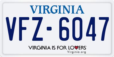 VA license plate VFZ6047