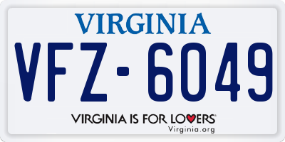 VA license plate VFZ6049