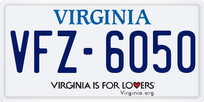 VA license plate VFZ6050