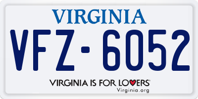 VA license plate VFZ6052