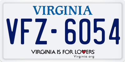VA license plate VFZ6054